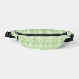 Green White Chequered Abstract Pattern Bum Bags
