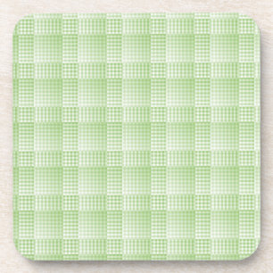 Green White Chequered Abstract Pattern Coaster