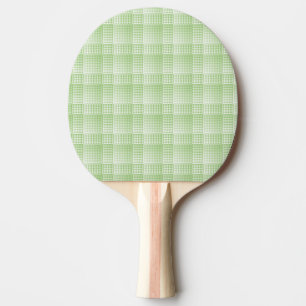 Green White Chequered Abstract Pattern Ping Pong Paddle