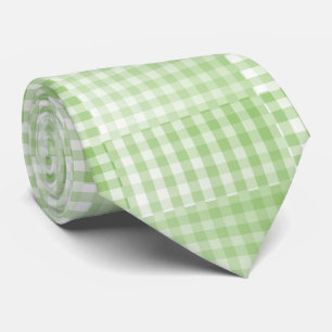 Green White Chequered Abstract Pattern Tie