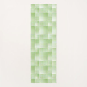 Green White Chequered Abstract Pattern Yoga Mat