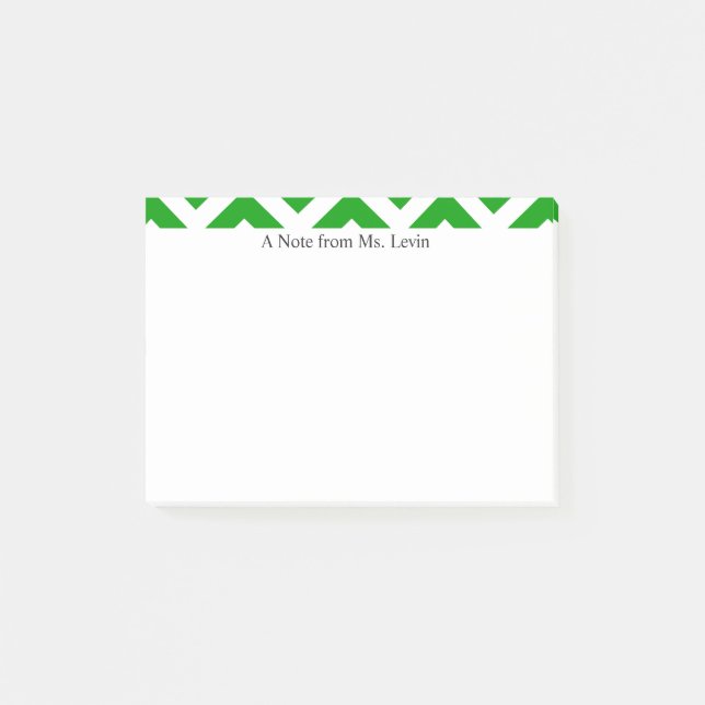 Green White Chevron Lines Custom Post-it Notes (Front)