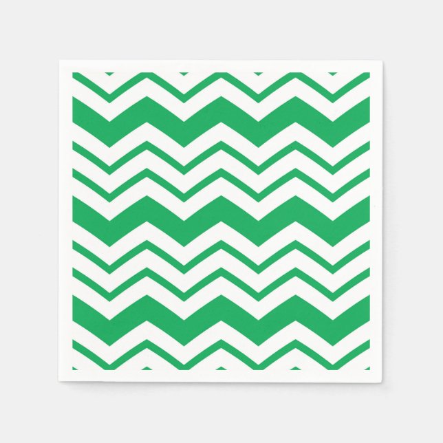 Green White Chevron Zigzag Pattern Design  Napkin (Front)