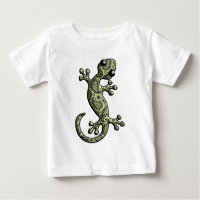 Green White Climbing Gecko Lizard