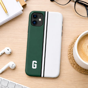 Green & White College Colours  Case-Mate iPhone Case