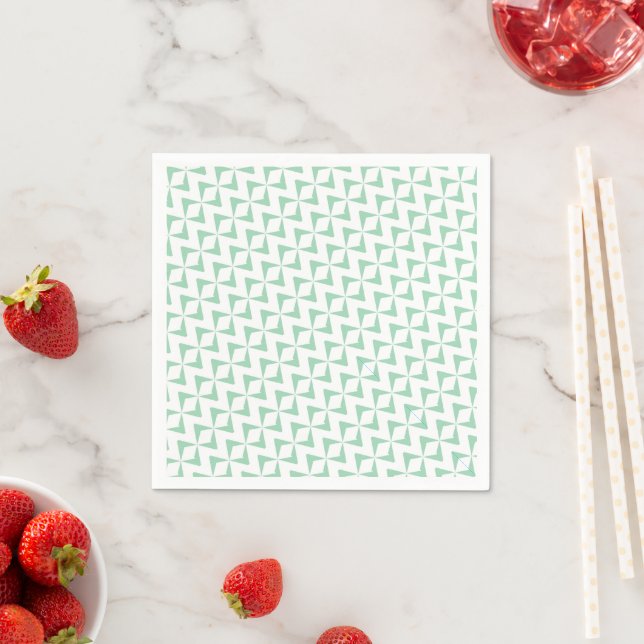 Green White Diamond Paper Napkin (Insitu)