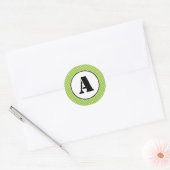 Green & White Dots - Circle Sticker (Envelope)