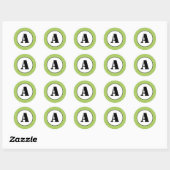 Green & White Dots - Circle Sticker (Sheet)