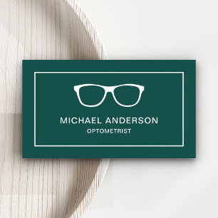 Green White Eyeglasses Eye Doctor Optometrist Business Card