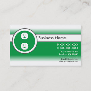Green white fade custom electrician business cards