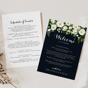 Green White Floral Blue Wedding Welcome Letter