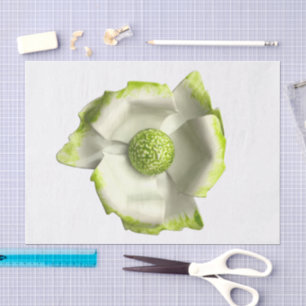 Green White Flower - Floral Summer Wedding Big Lg Tissue Paper