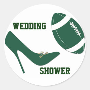 Green & White Football Themed Envelope Seal