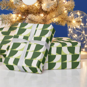 Green White Geometric Wrapping Paper