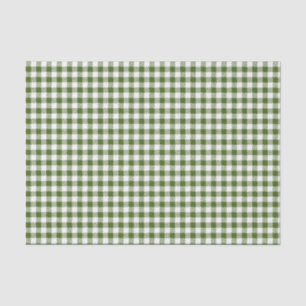 GREEN & WHITE GINGHAM PLAID PATTERN TISSUE PAPER