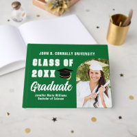 Green White Graduate Photo Custom Graduation