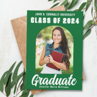 Green White Graduate Photo Modern Bold Graduation