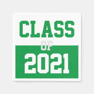 Green & White Graduation Class of 2024 Napkin