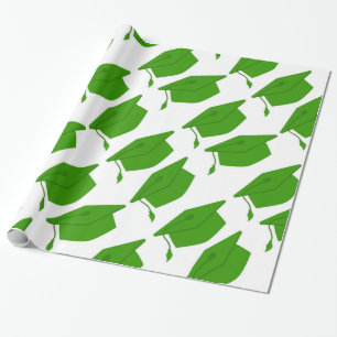 GREEN & WHITE GRADUATION WRAPPING PAPER