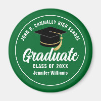 Green White High School Graduate Custom Graduation