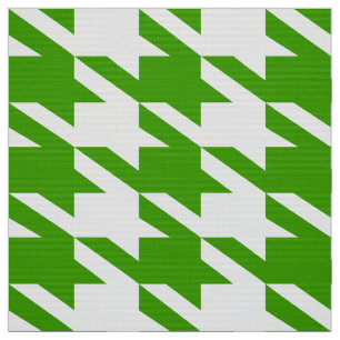 Green & White Houndstooth Seamless Pattern Fabric