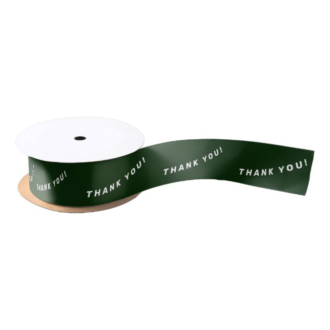 Green & White Lawn Care Service Thank You!  Satin Ribbon (Spool)