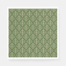 Green & White Leaves Woodland Leaf Nature Party