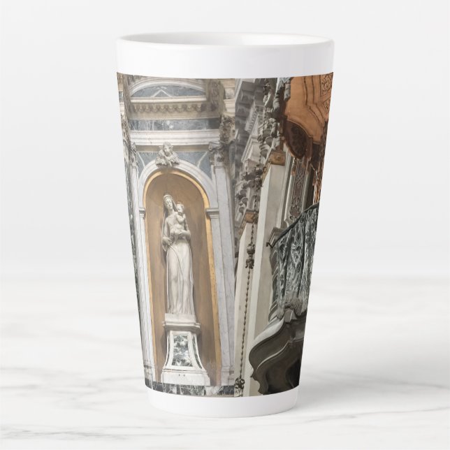 GREEN & WHITE MARBLE of JESUITS CHURCH VENICE, Latte Mug (Front)