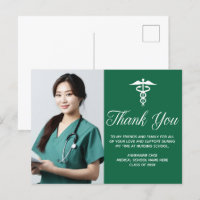 Green White Medical Caduceus Photo Thank You
