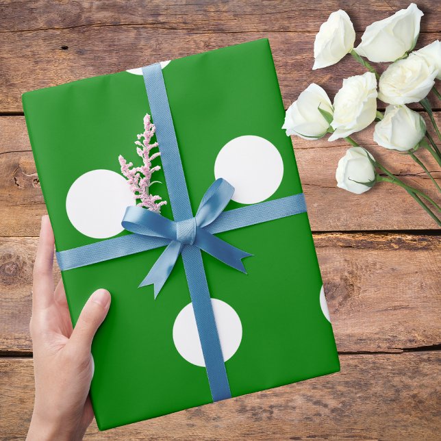 Green White Medium Polka Dots Wrapping Paper (Creator Uploaded)