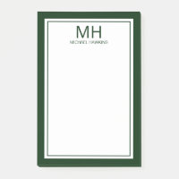 Green White Monogrammed Men's