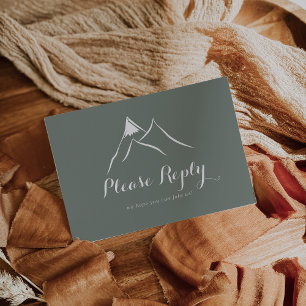 Green White Mountain Menu Choice RSVP Postcard
