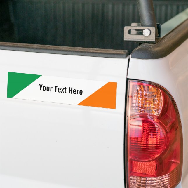 Green White Orange Stripes Bumper Sticker (On Truck)