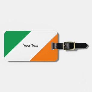 Green White Orange Stripes Luggage Tag