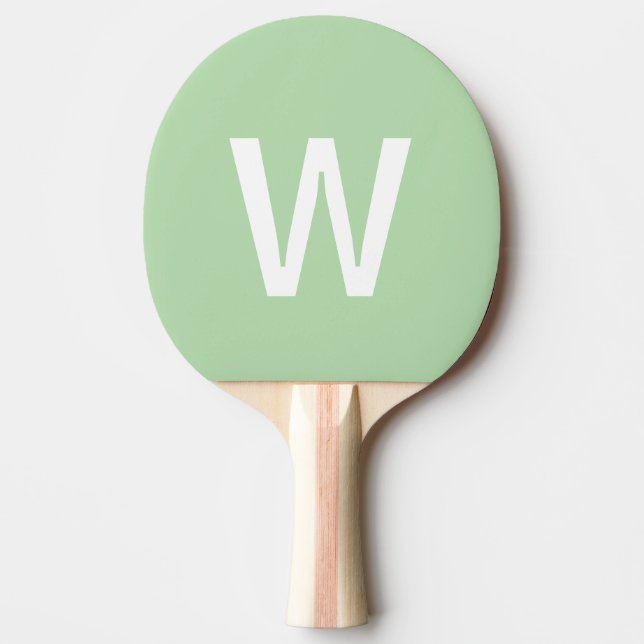 Green & white Personalised Ping Pong Ball Paddle (Front)
