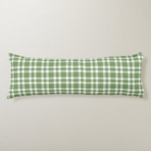 Green White Plaid Pattern Body Cushion