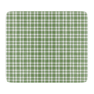 Green White Plaid Pattern Cutting Board