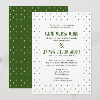 Green/White Polka Dots with 2 Sets Bride's Parents Invitation