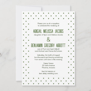 Green/White Polka Dots with 2 Sets Groom's Parents Invitation