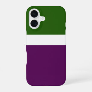 Green White Purple Plain Colour Block Design iPhone 16 Case
