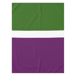 Green White Purple Plain Colour Block Design Tablecloth
