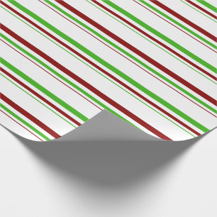 Green, White, Red Colored Christmas-Style Pattern Wrapping Paper
