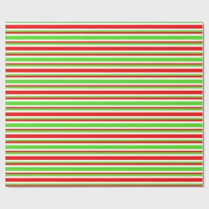 Green, White, Red Coloured Christmas-Inspired Wrapping Paper