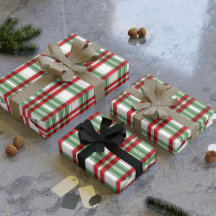Green White Red Plaid Gingham Chequered Christmas 