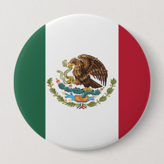 Green White Red Tricolor, Eagle Mexico Flag 10 Cm Round Badge