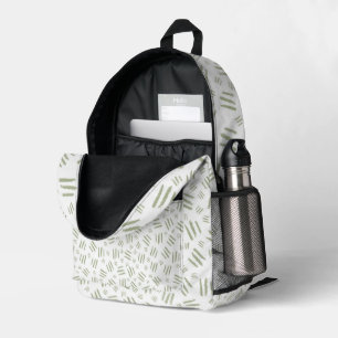 Green White Safari Print  Printed Backpack