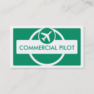 Green white simple custom pilot business cards