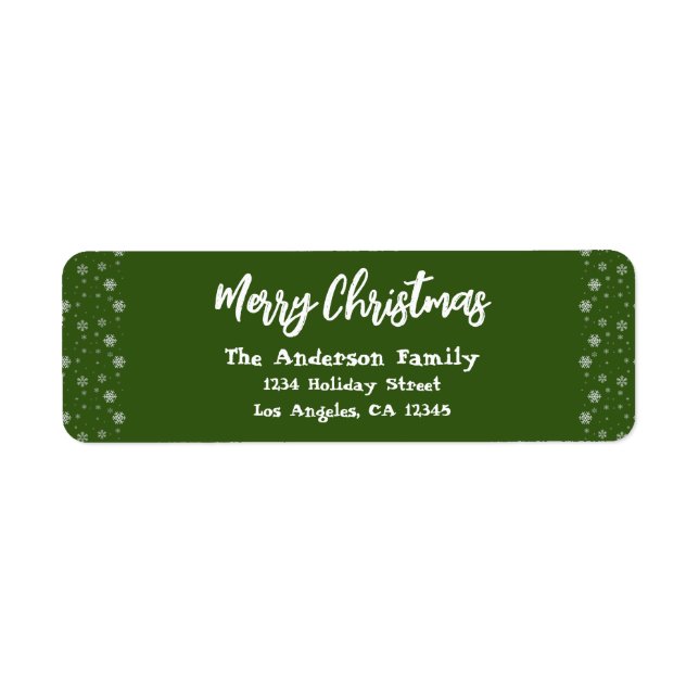 Green White Simple Modern Snowflakes Christmas (Front)