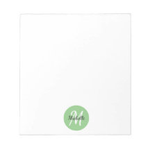Green & White Simple Monogram Classic Trendy
