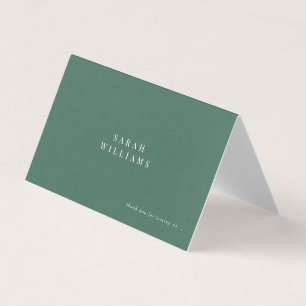 Green & White Simple Wedding Table Place Card
